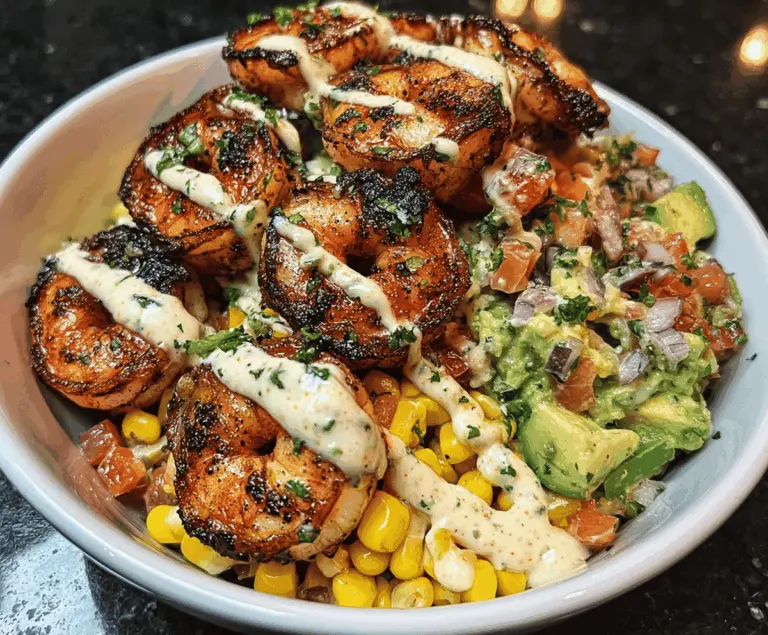 Easy Grilled Shrimp Bowl with Avocado and Corn Salsa