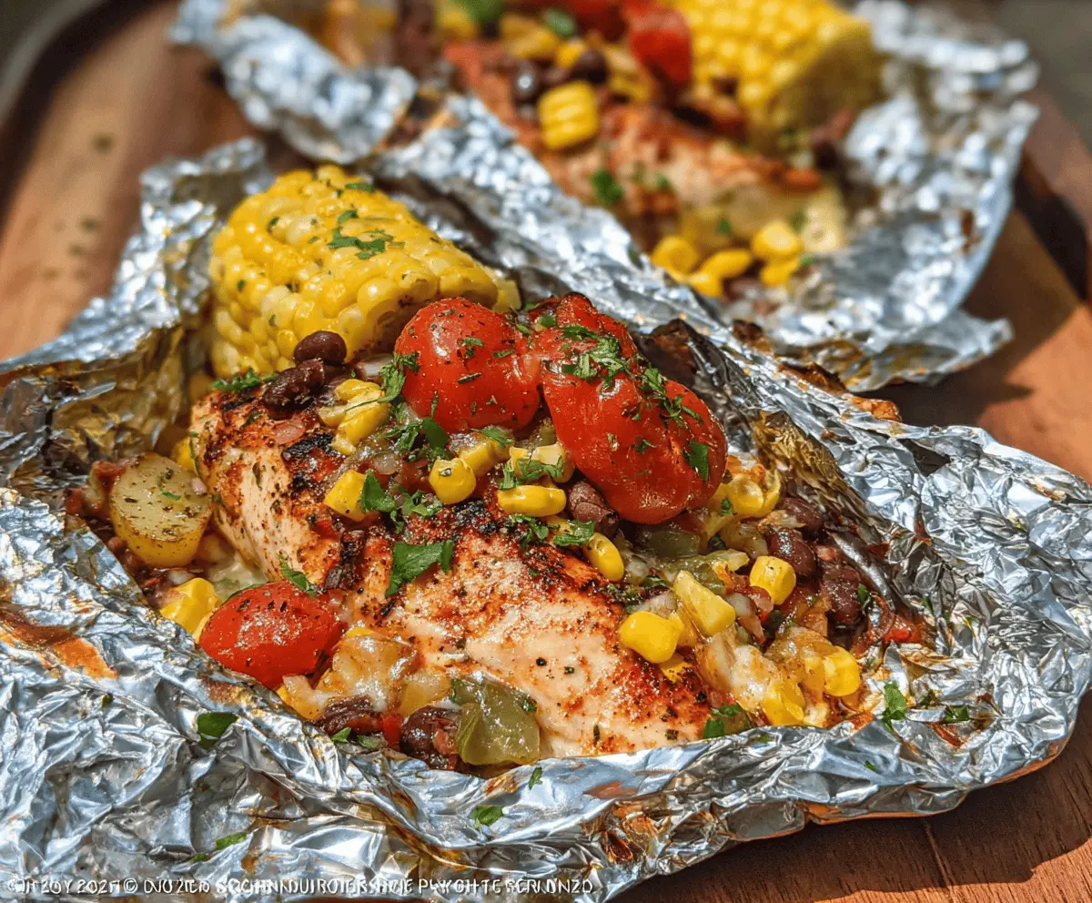 Easy Santa Fe Chicken Foil Packets Recipe