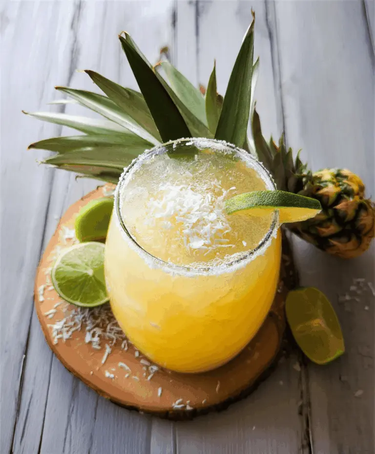 Tropical Hawaiian Margarita with Pineapple and Coconut