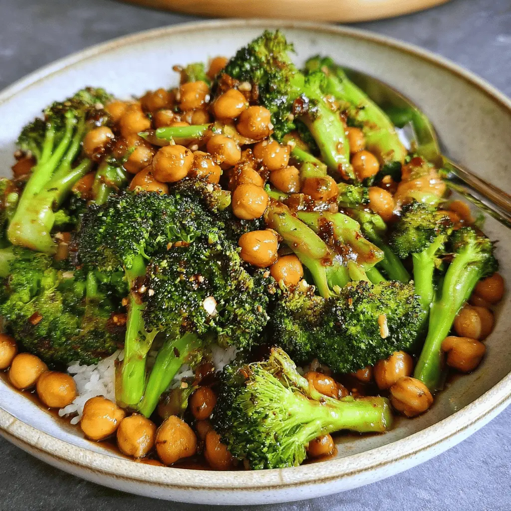 Easy Garlic Broccoli Stir Fry With Chickpeas