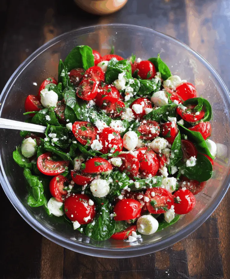 Fresh Spinach Tomato Salad With Creamy Feta