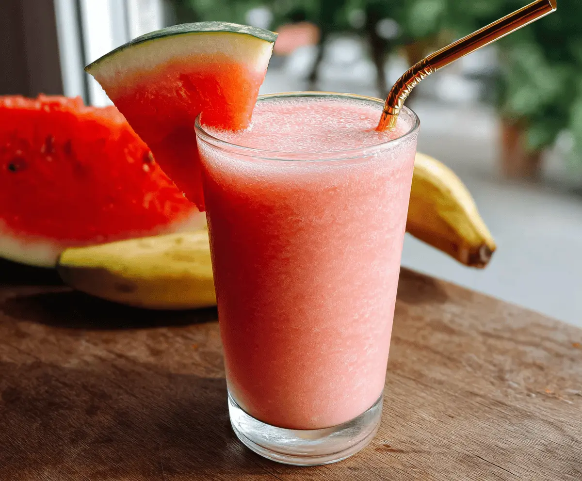 Healthy Watermelon Banana Smoothie Recipe