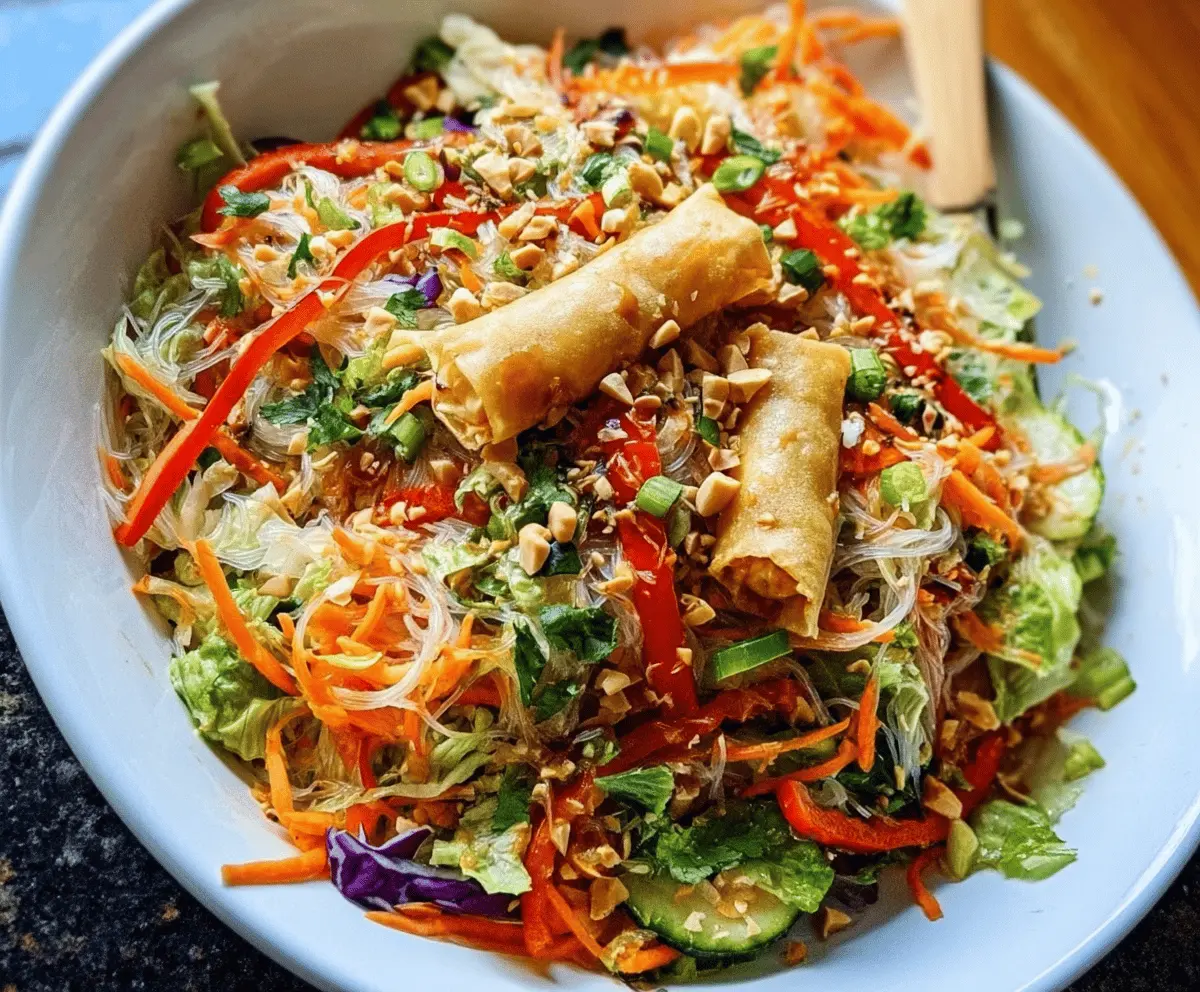Fresh Spring Roll Salad With Spicy Ginger Dressing