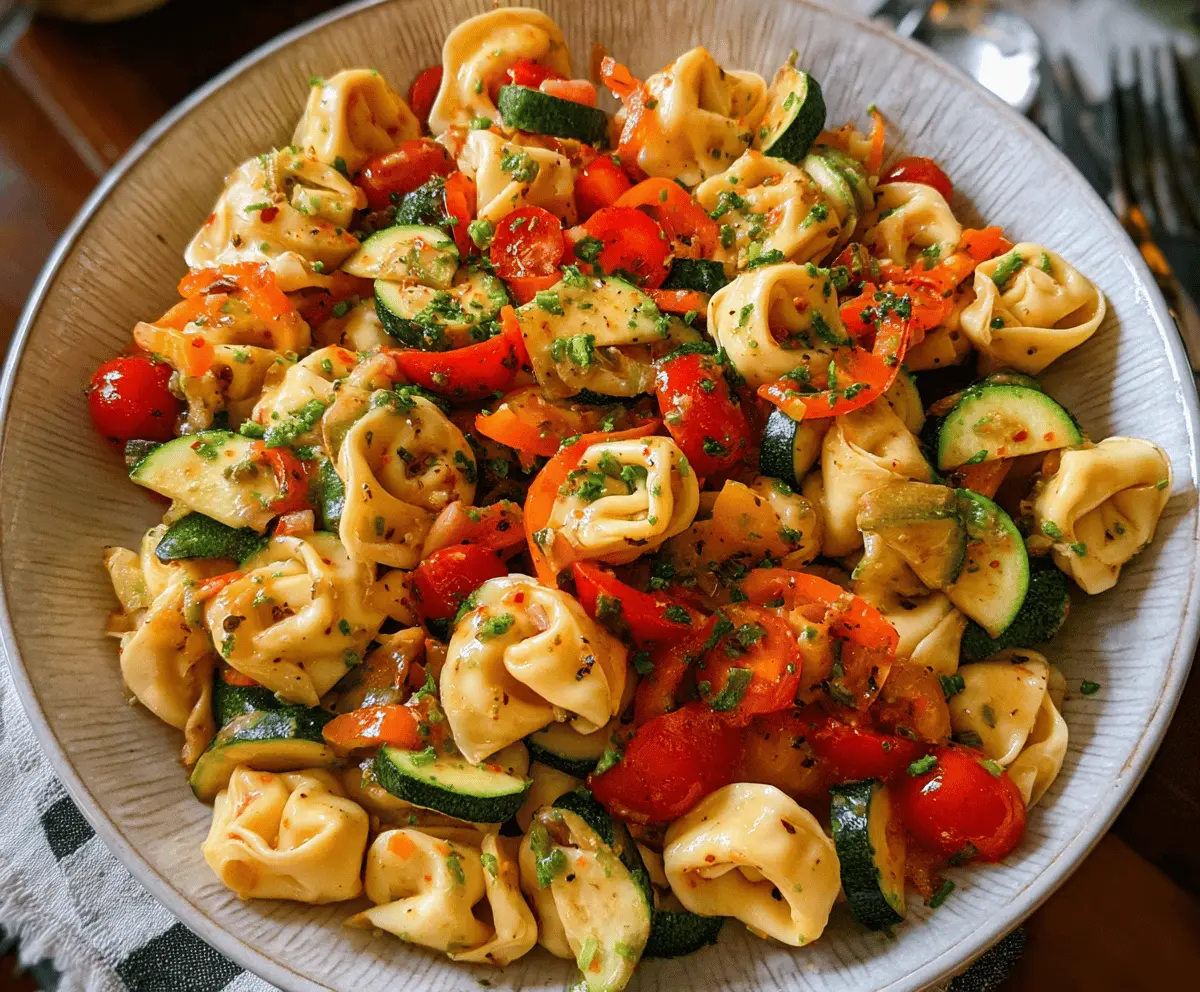 Easy Tortellini with Sautéed Vegetables Recipe