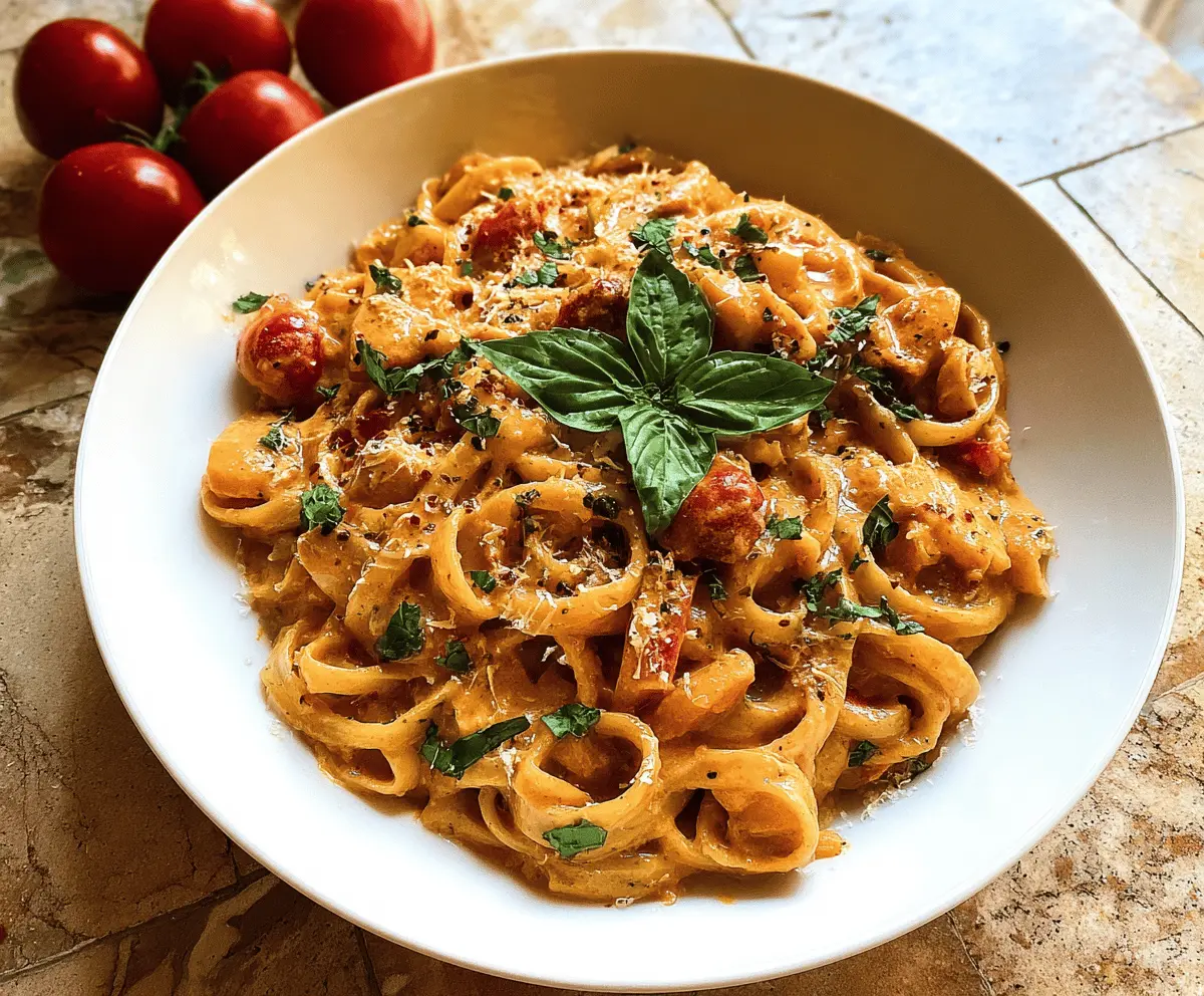 Creamy Basil Tomato Pasta Recipe