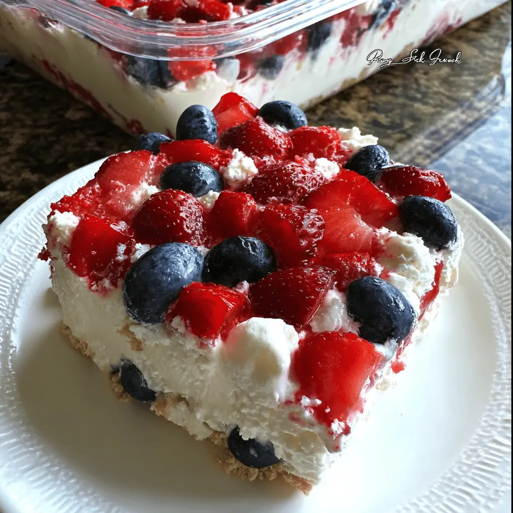 Red White and Blue Cheesecake Salad Recipe
