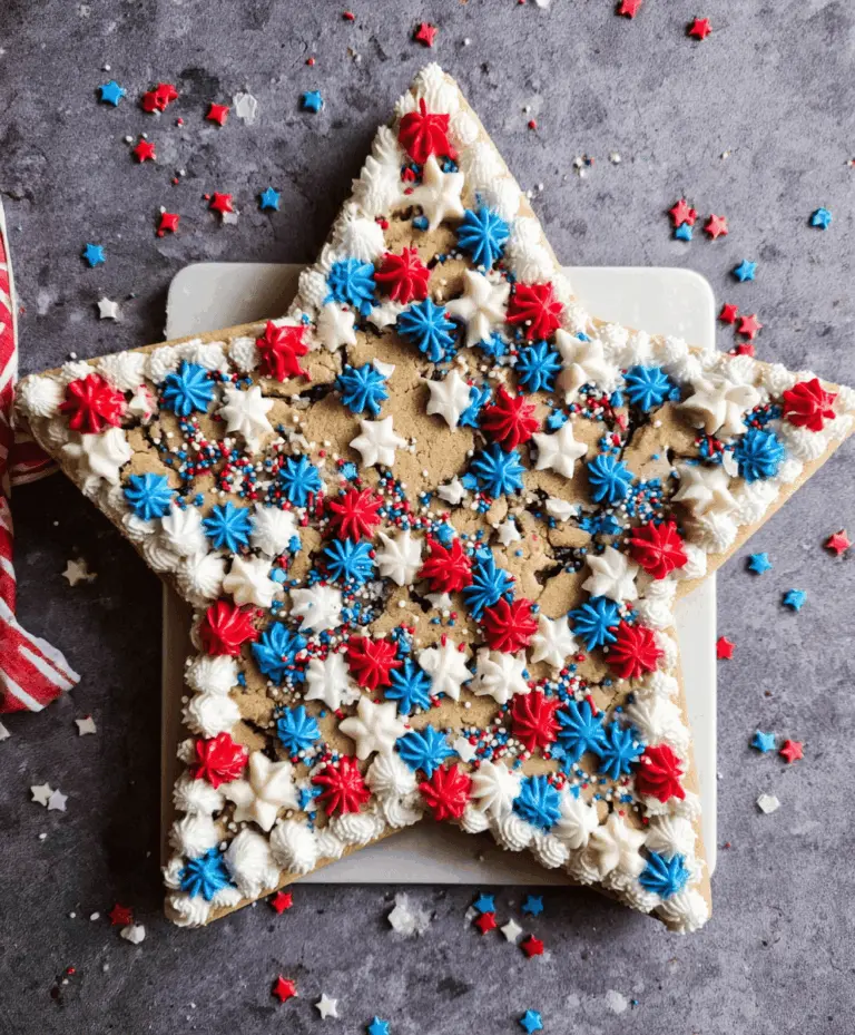 Easy 4th of July Red White and Blue Cookie Cake