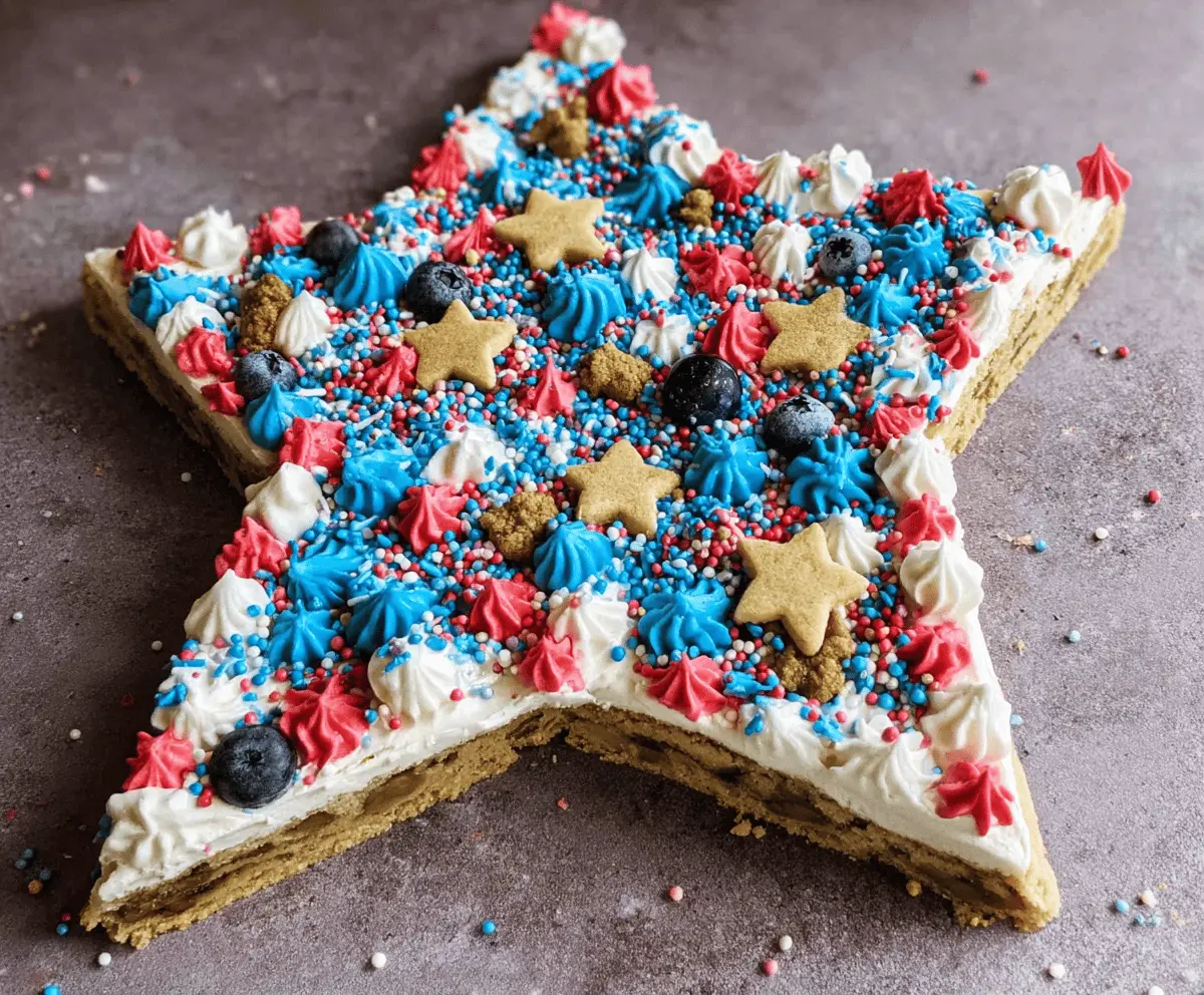 Easy 4th of July Red White and Blue Cookie Cake