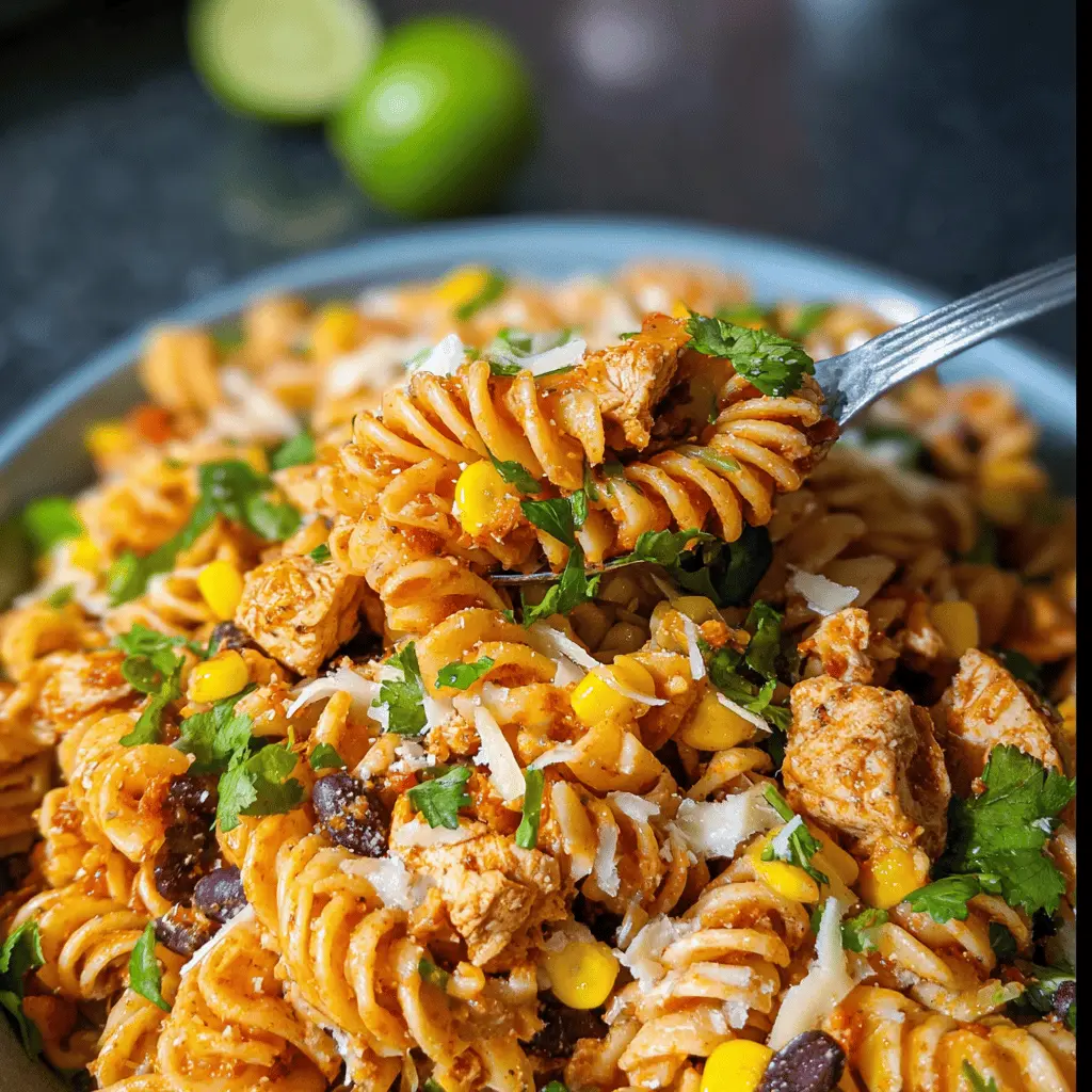 Easy Zesty Chicken Enchilada Pasta Salad Recipe