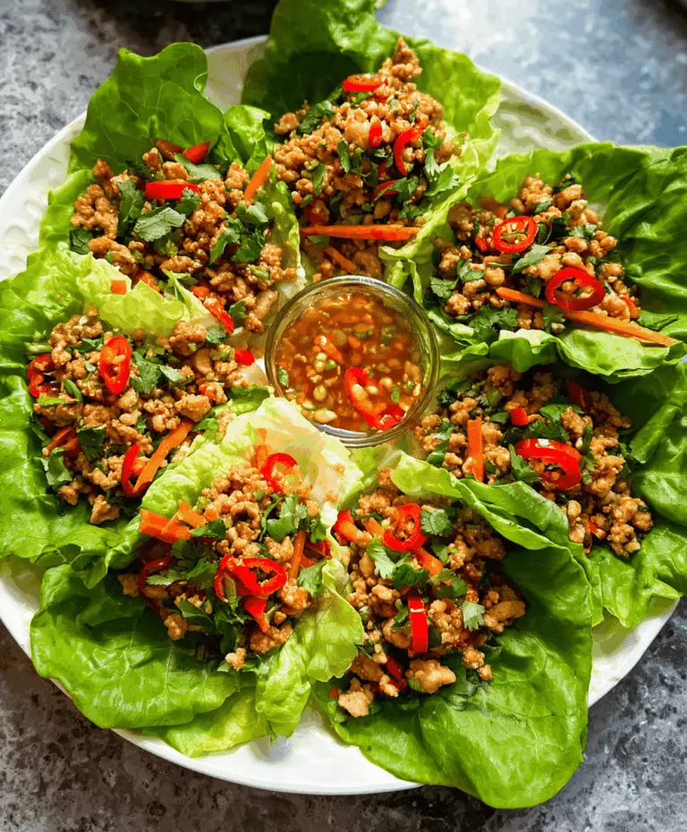 Healthy Thai Chicken Lettuce Wraps Recipe