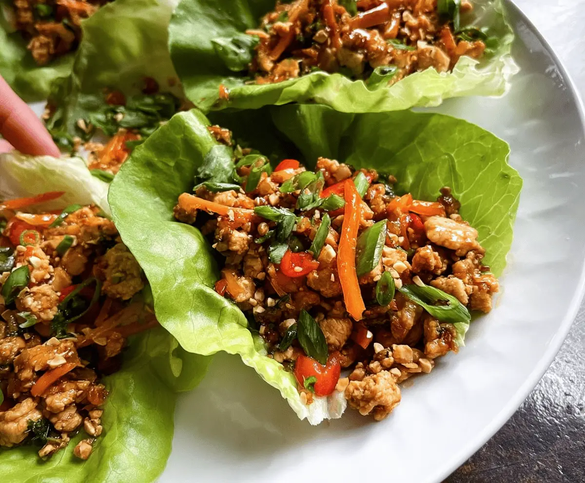 Healthy Thai Chicken Lettuce Wraps Recipe