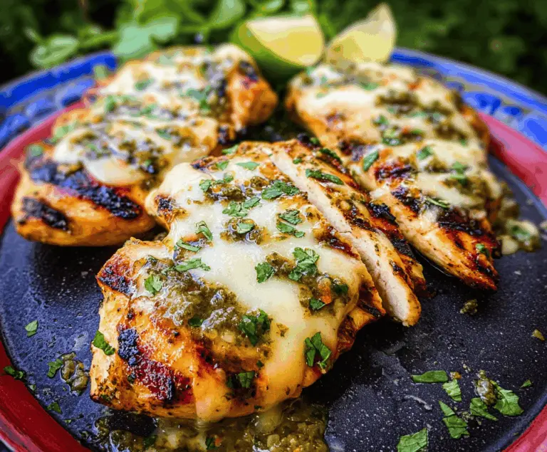Cheesy Grilled Salsa Verde Chicken Recipe