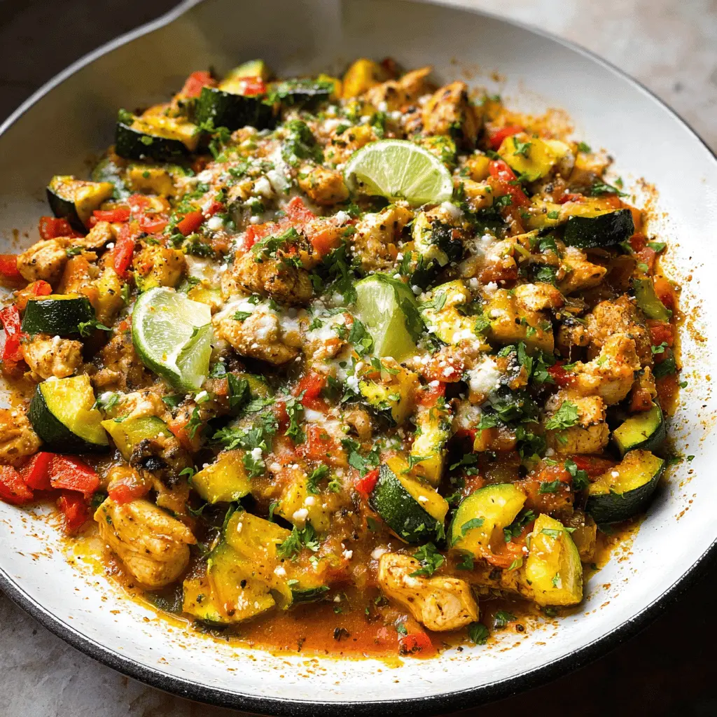 Healthy Tex Mex Chicken and Zucchini Skillet