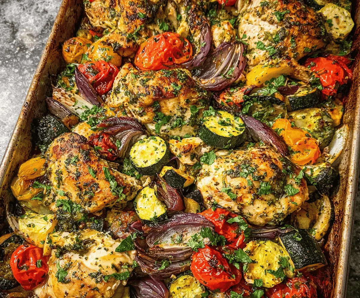Easy Sheet Pan Mediterranean Chicken and Zucchini