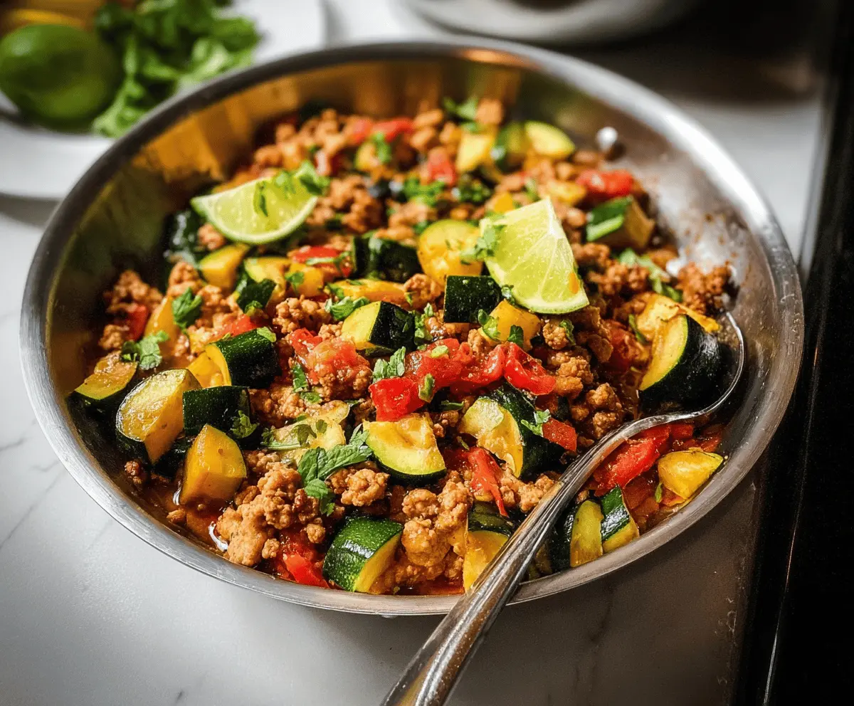 Easy Ground Turkey and Zucchini Skillet Dinner