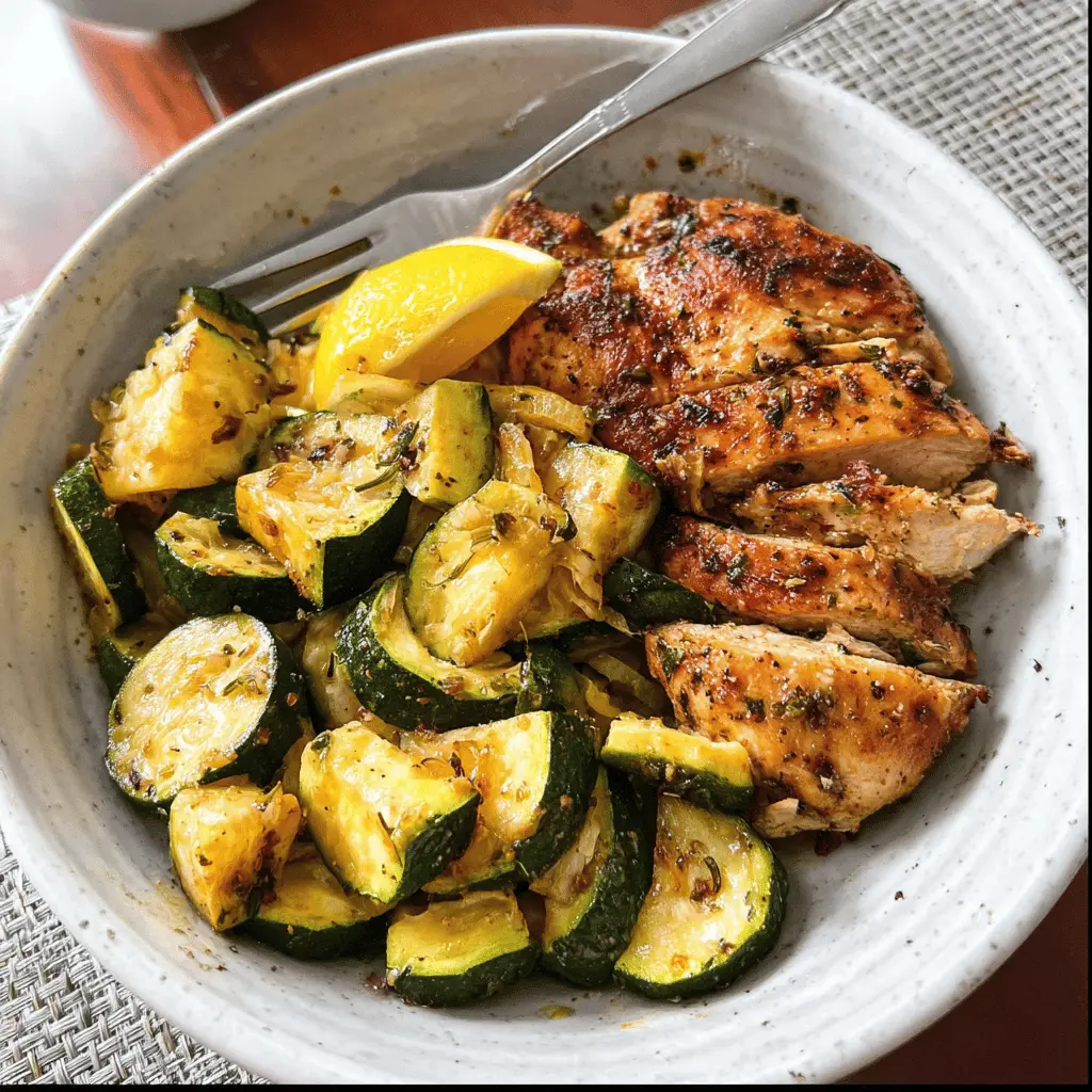 Easy Asado Chicken with Sauteed Lemon Zucchini