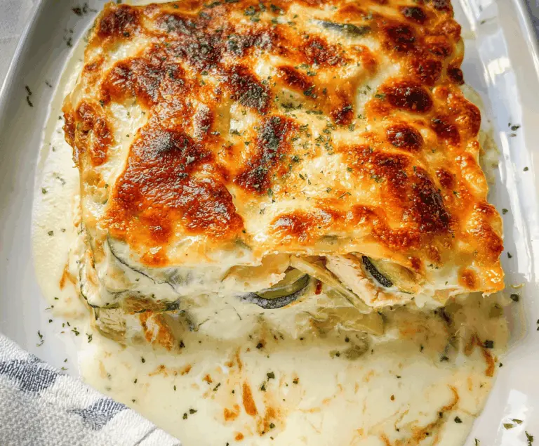 Healthy Chicken Alfredo Zucchini Lasagna Recipe
