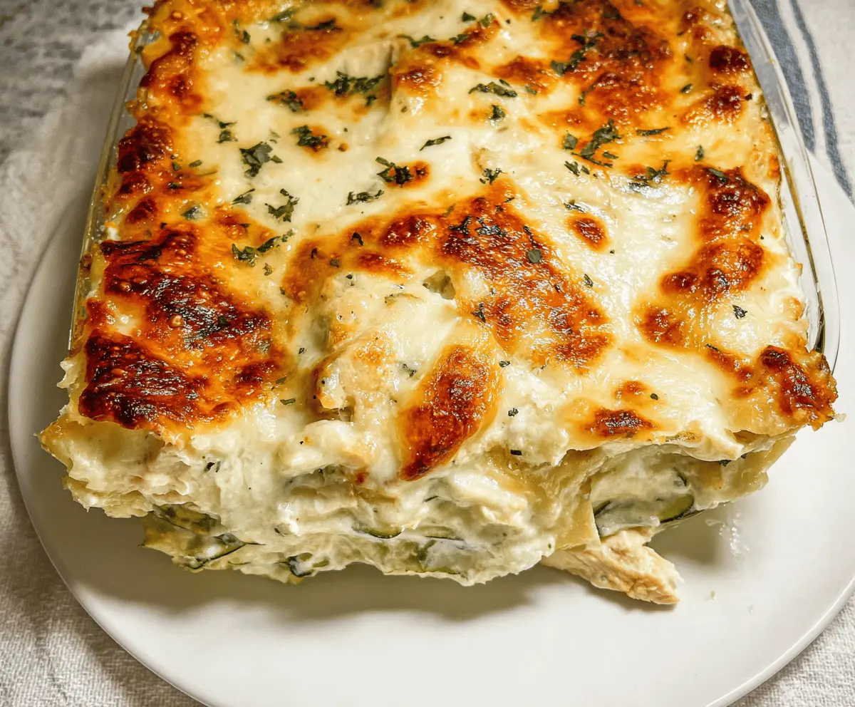 Healthy Chicken Alfredo Zucchini Lasagna Recipe