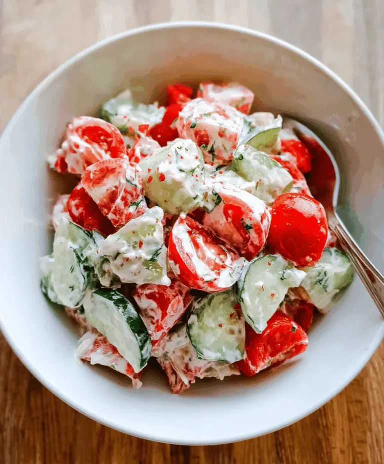 Creamy Cucumber Tomato Salad Recipe