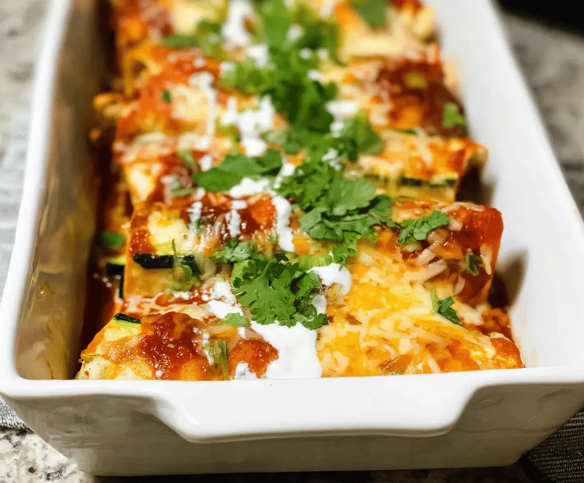 Cheesy Keto Chicken Zucchini Enchiladas