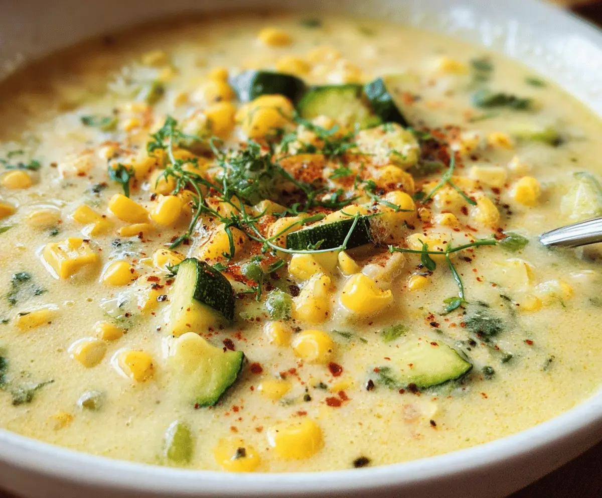 Creamy Summer Corn and Zucchini Chowder Recipe