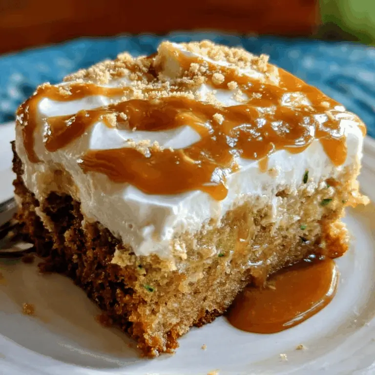 Moist Caramel Zucchini Poke Cake Recipe