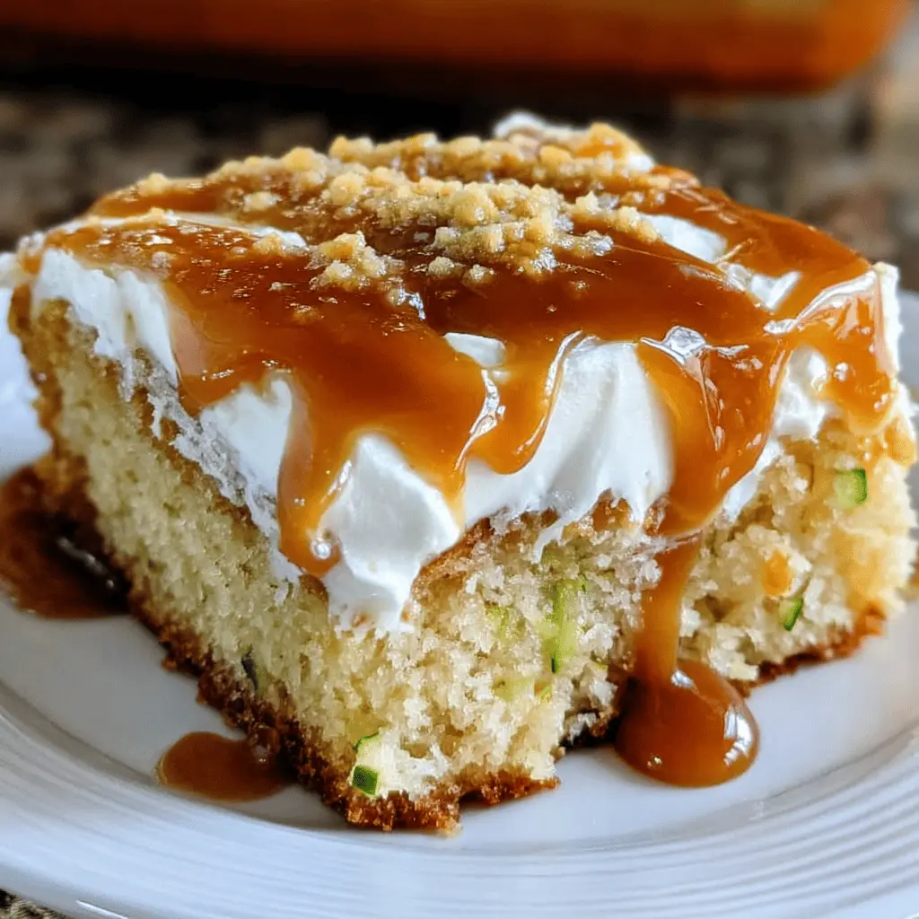 Moist Caramel Zucchini Poke Cake Recipe
