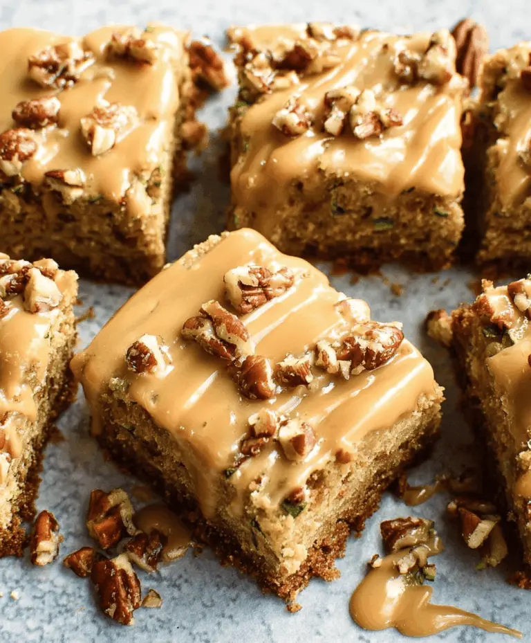 Caramel Frosted Zucchini Pecan Bars Recipe