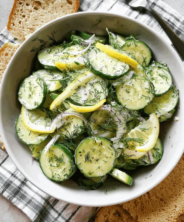 Refreshing Lemon Dill Cucumber Salad Recipe