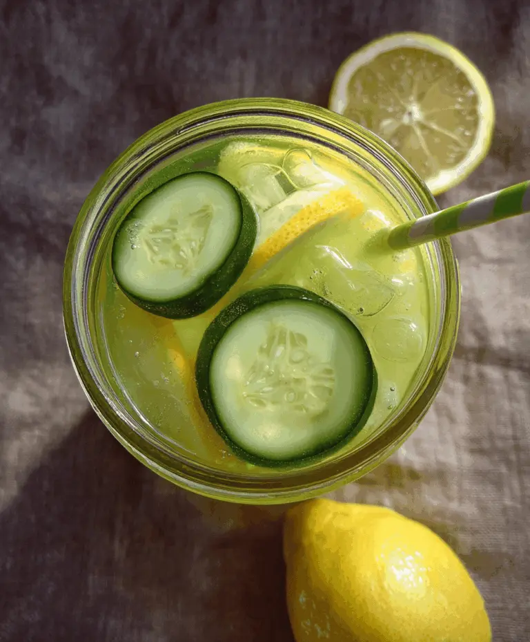 Refreshing Cucumber Lemonade Sweetened with Honey