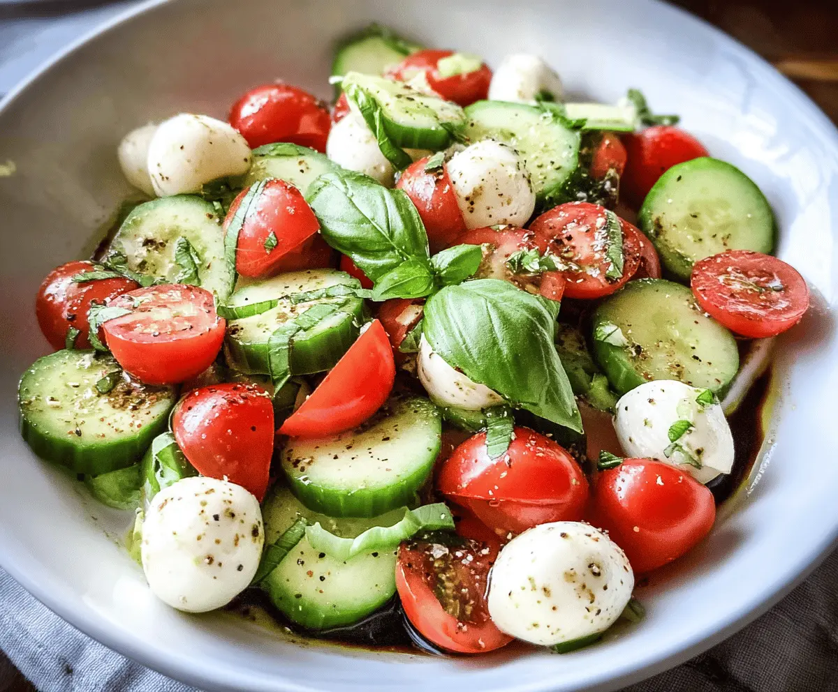 Easy Cucumber Caprese Salad Recipe
