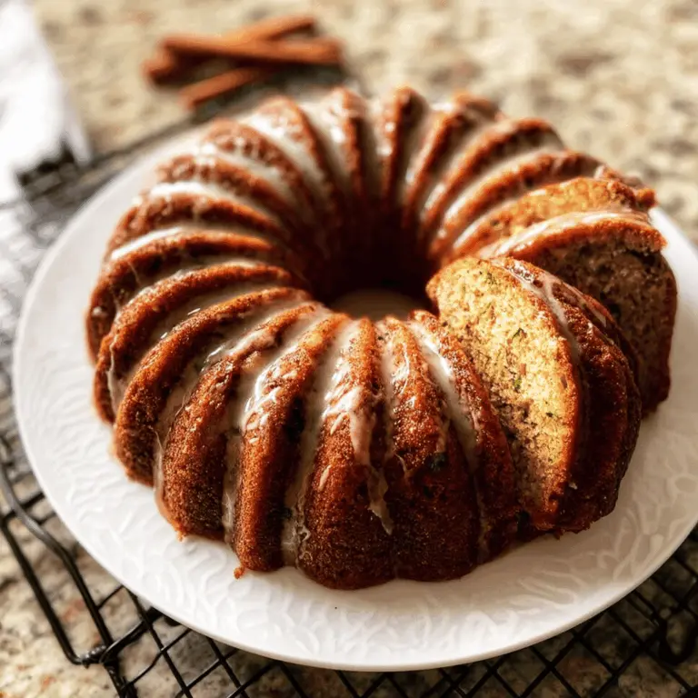 Moist Cinnamon Zucchini Bread in a Bundt Pan