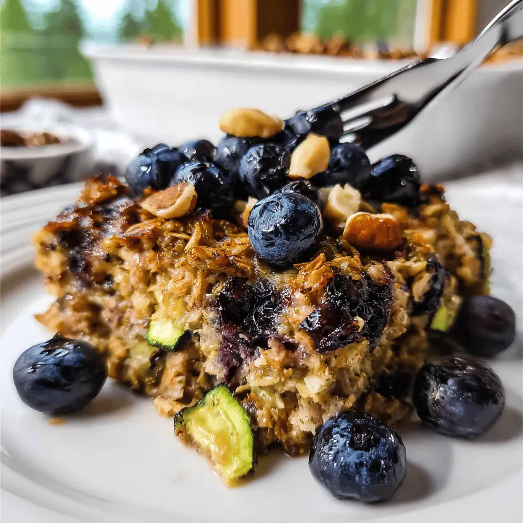 Healthy Zucchini Blueberry Baked Oatmeal Recipe