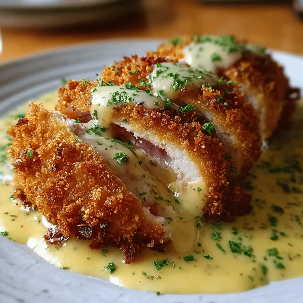 Crispy Creamy Chicken Cordon Bleu With Dijon Sauce