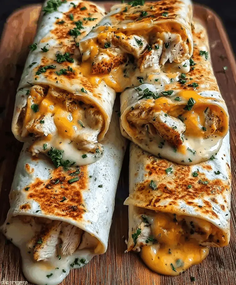 Cheesy Garlic Chicken Wraps Recipe Easy and Delicious