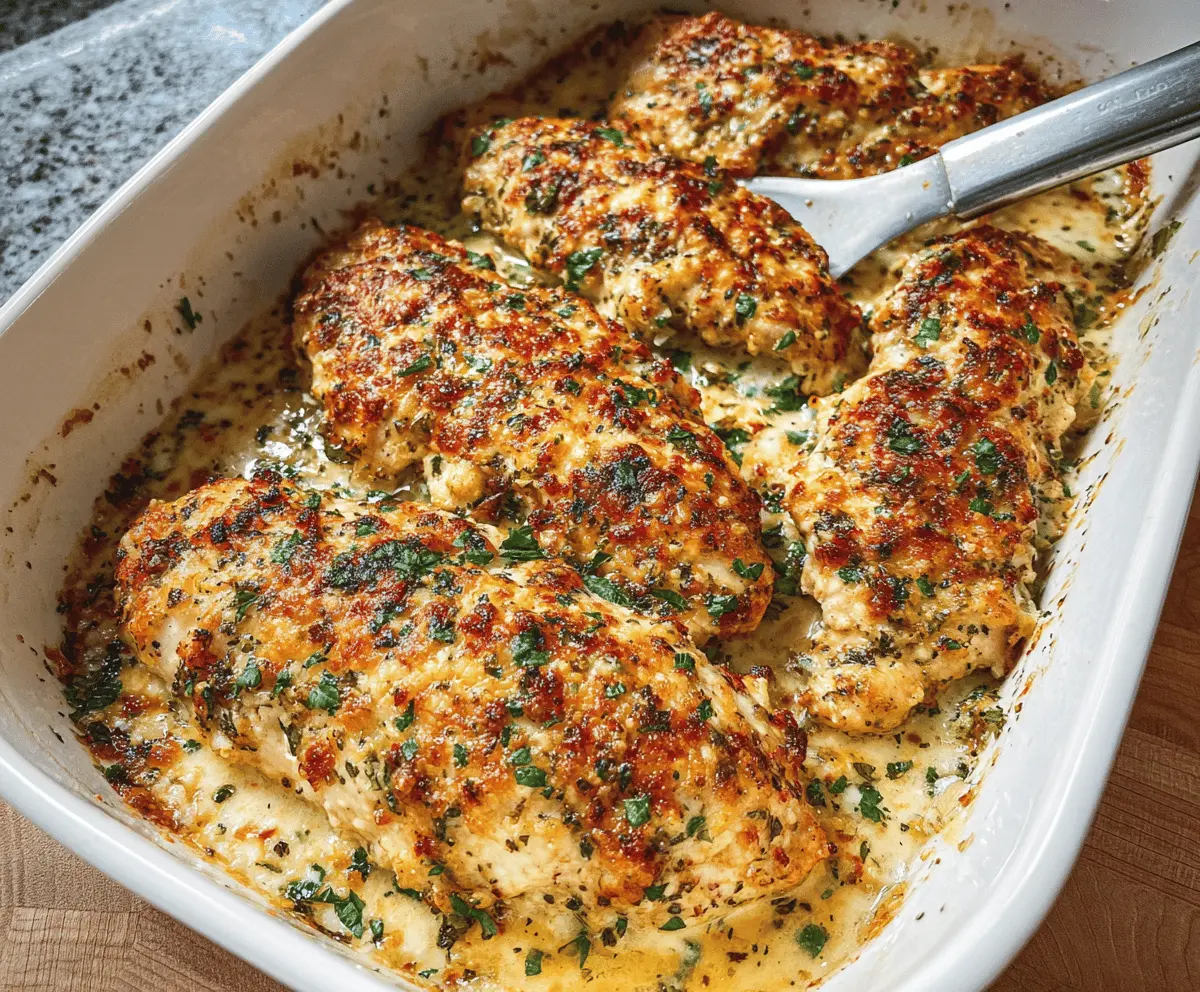 Easy Garlic Parmesan Chicken Bake Recipe