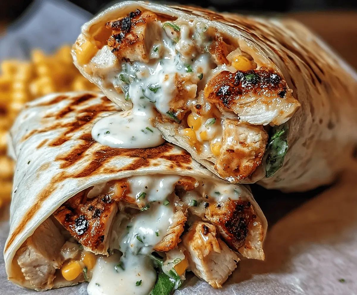 Easy Cheesy Garlic Chicken Wrap Recipe