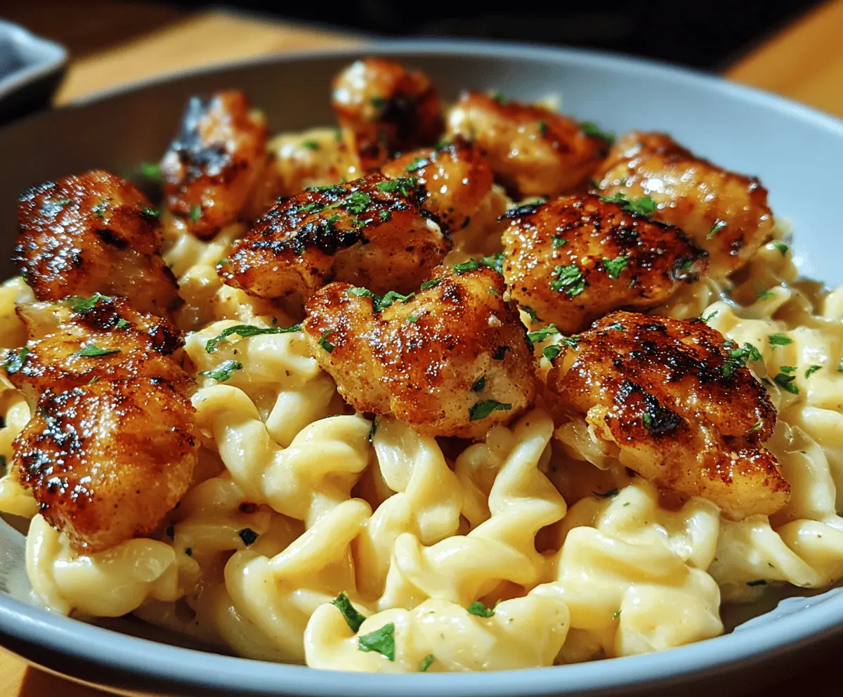 Garlic Butter Chicken Bites with Creamy Parmesan Pasta