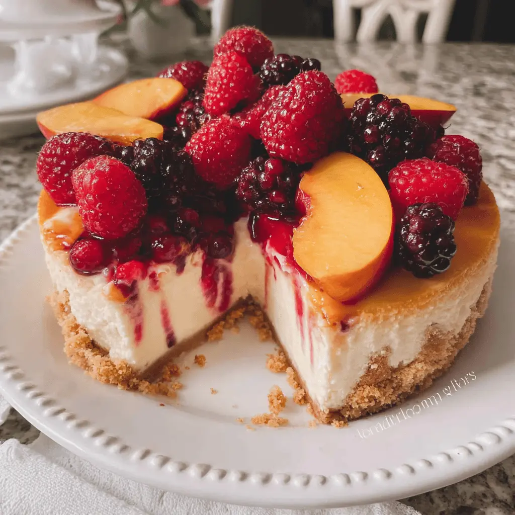 Summer Berry and Peach Cheesecake Recipe