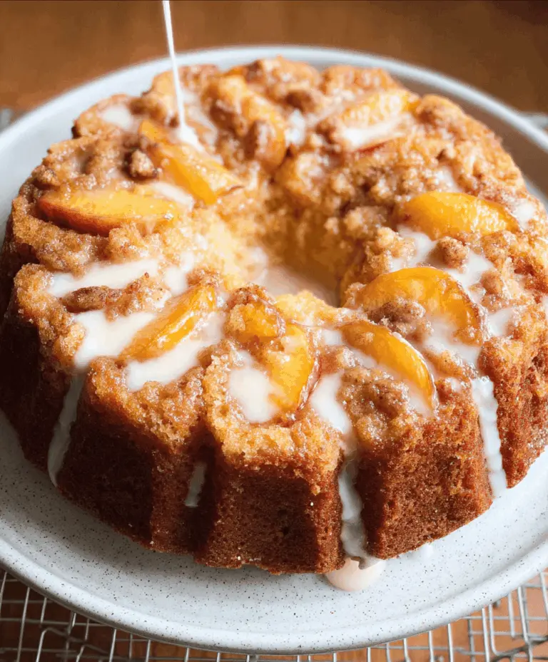 Easy Cream Cheese Peach Cobbler Pound Cake Recipe