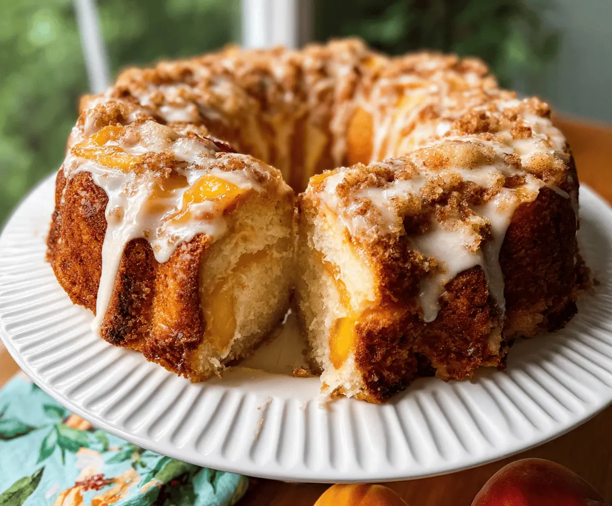Easy Cream Cheese Peach Cobbler Pound Cake Recipe