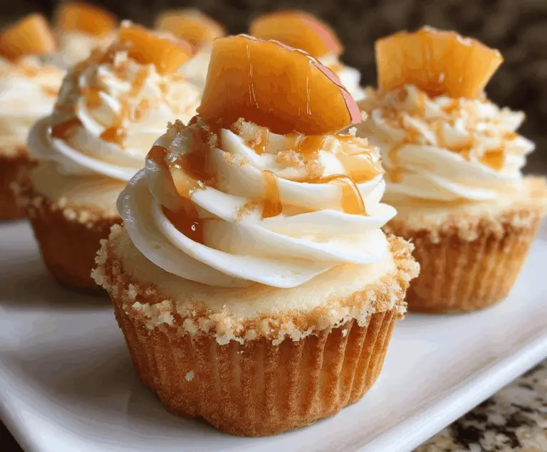 Easy Peach and Honey Cheesecake Cupcakes