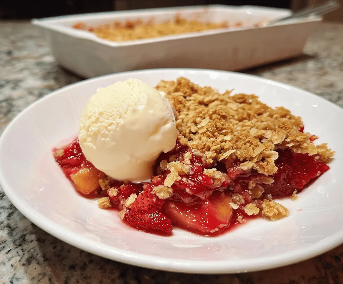 Easy Strawberry Peach Crisp Recipe