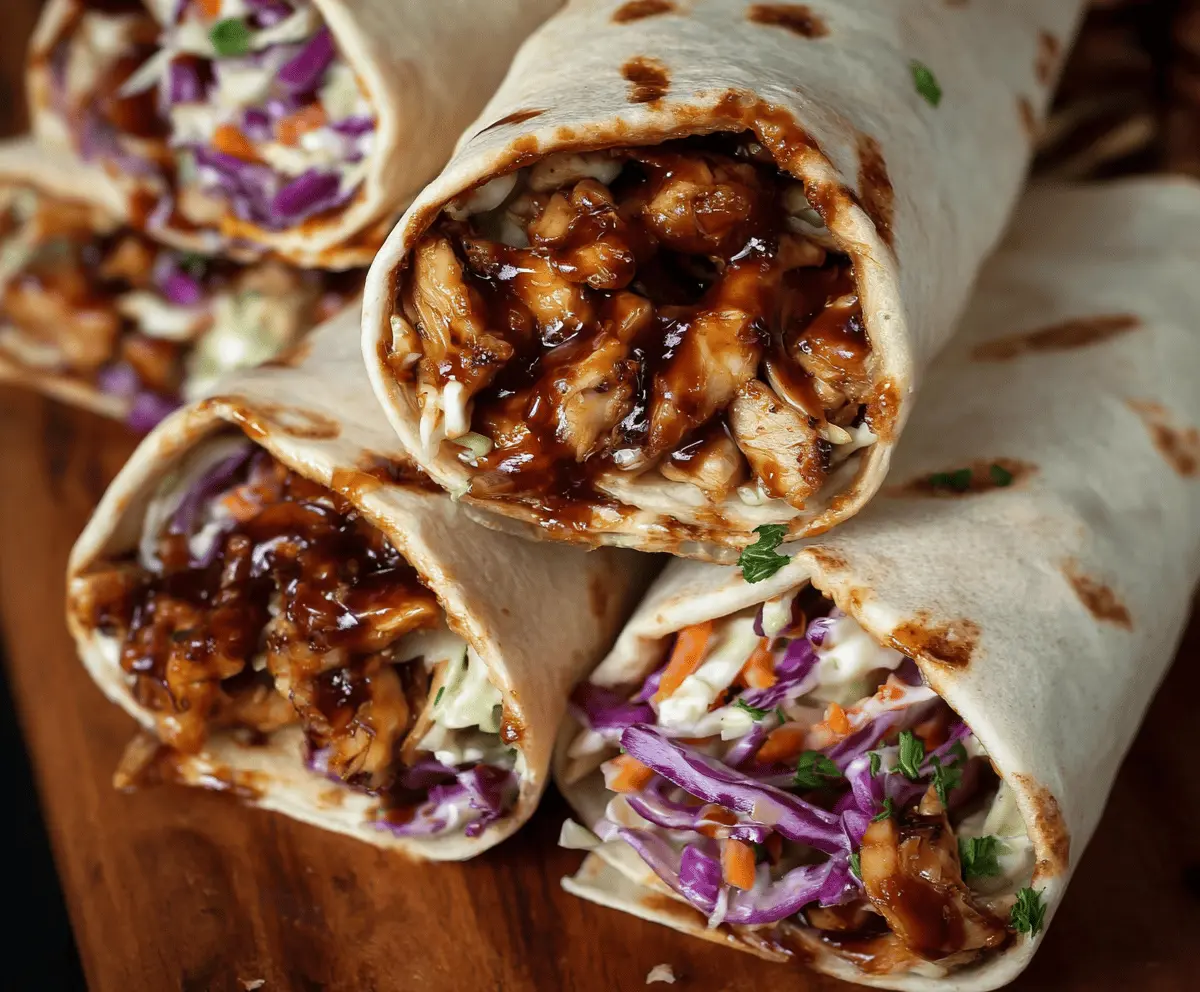 BBQ Chicken Coleslaw Wraps
