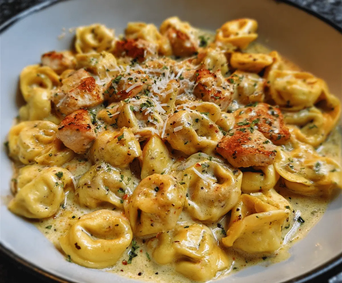 Cajun Garlic Chicken Tortellini in Three-Cheese Cream