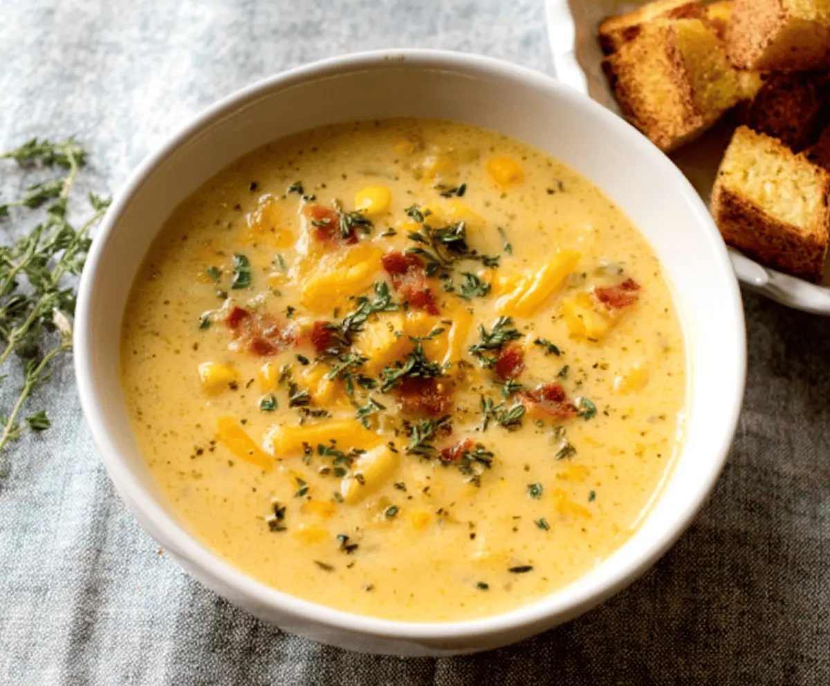 Cheddar Garlic Herb Potato Soup