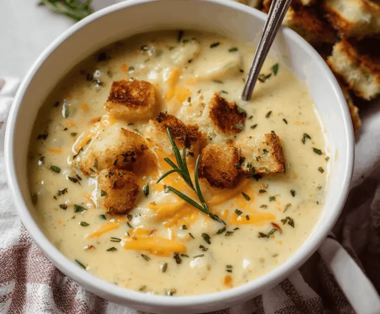 Cheddar Garlic Herb Potato Soup