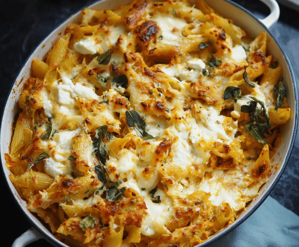 Cheesy Pumpkin Ricotta Pasta Bake