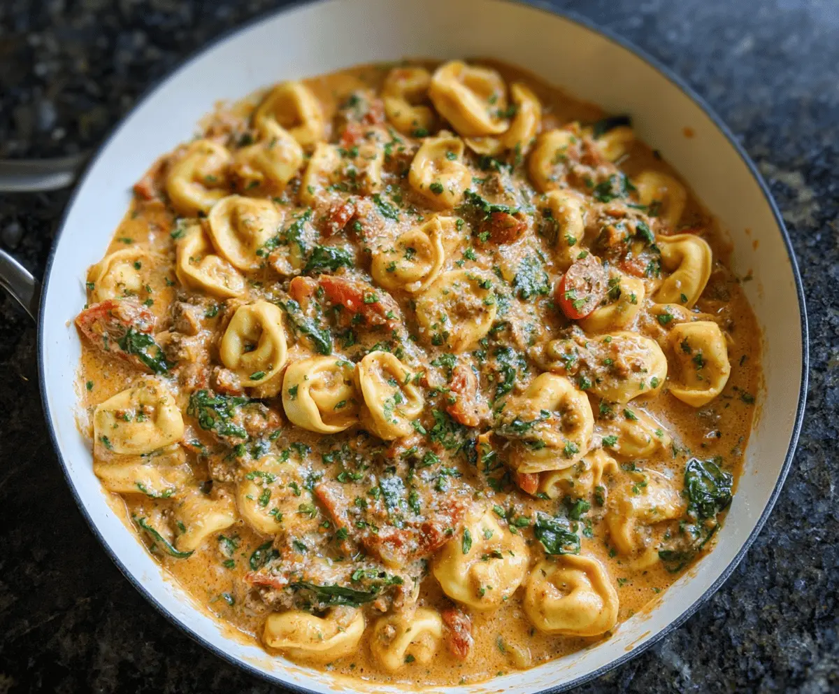 Creamy Spinach Tomato Tortellini