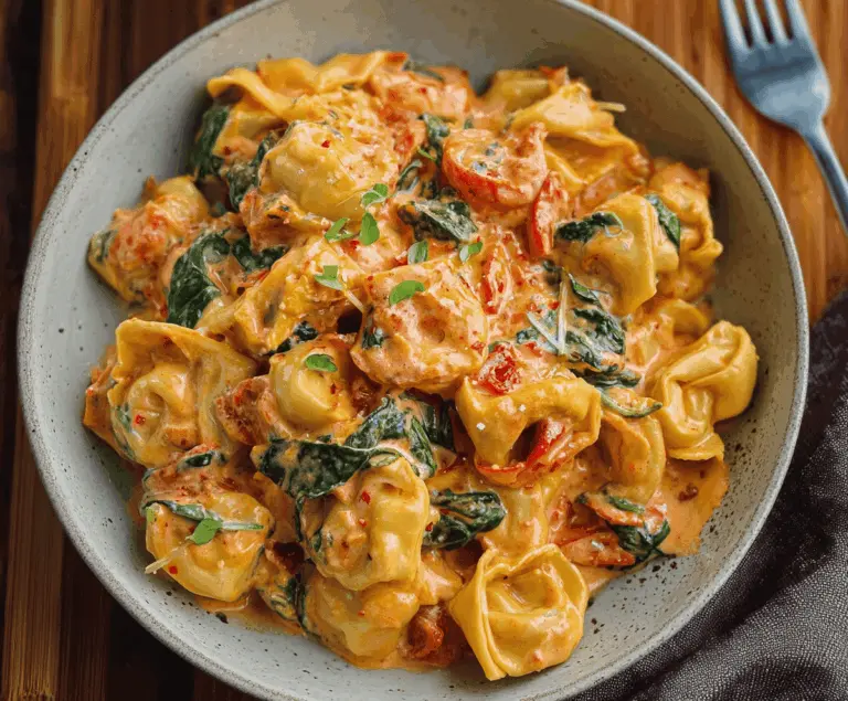 Creamy Spinach Tomato Tortellini